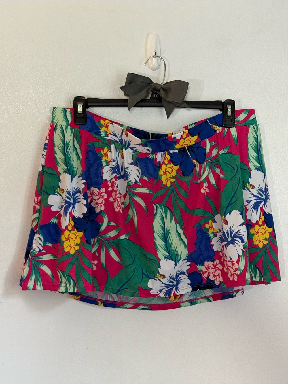 Swim by Cacique Lane Bryant Size 24 Tropical Floral Swim Skirt Built In Brief